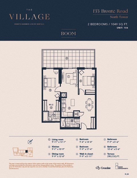 2A Floor Plan at The Village, Oakville, ON